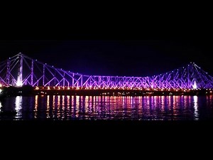 Howrah Bridge Changes Colour At Night HD Video