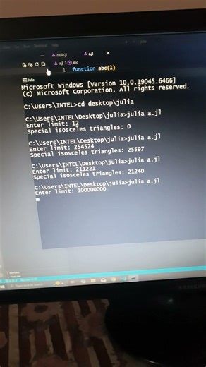 julia | Euler project 'Pythagorean tiles' | CodeLearning