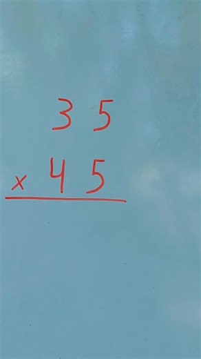 Master 2-Digit Multiplication: 35 x 45 Step-by-Step#viralvideo#viralshorts#fypシ゚viral #youtubeshorts