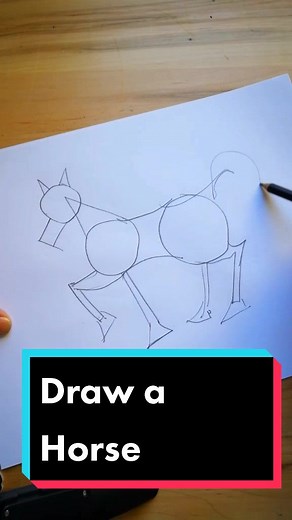 How To Draw A Horse Using Basic Shapes!