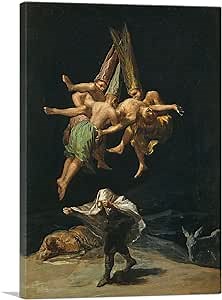 ARTCANVAS The Witches Flight 1798 Canvas Art Print Stretched Framed Painting Picture Poster Giclee Wall Decor by Francisco De Goya - 40" x 26" (0.75" Deep)