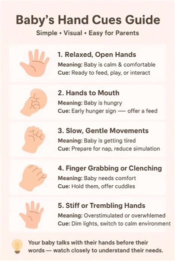 Baby hand cues guide #baby #babiesofinstagram #parentingtips #parenting #babysignlanguage #babysigns #toddler | BabiesBlog