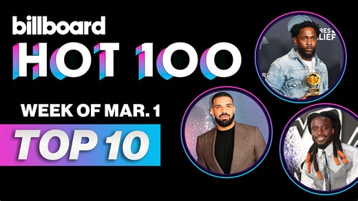Here’s this week’s #Hot100 top 10 reveal (chart dated March 1, 2025) 📈 Watch now for the big #BillboardNews countdown to No. 1. | Billboard