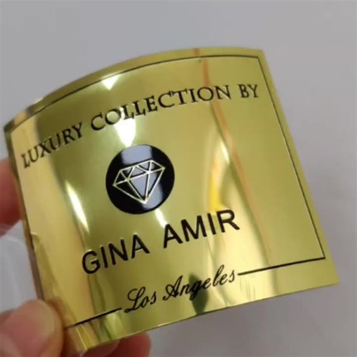 Professional OEM Custom Logo Embossed Metal Aluminum Label Sticker for Packaging Matte Labels with Gold