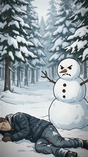 The Snowman That Kills at Night | Winter Horror 😰😱#scarystories #scary #viral #horror #shorts