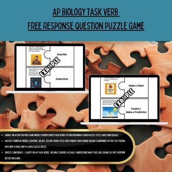 AP Biology Free Response Review Game FRQ Task Verb Matching Activity | Test Prep