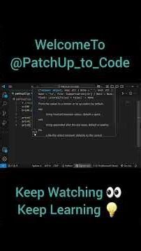 Comparison Operator in Python. @PatchUP_to_Code Keep watching 👀 Keep learning 💡Keep supporting 💪