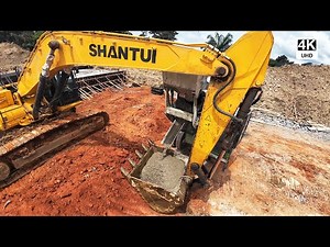 Smart Concrete Pouring on Culvert Bridge – Mixer Delivers onto Excavator Blade 4K - E35