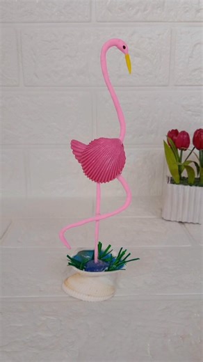 diy flamingo/ seashell flamingo #shorts #aesthetic #diy #craft