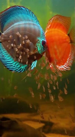 full life cycle of a discus fish Symphysodon