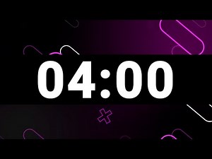 4 Minute Timer with Relaxing Upbeat Music and Alarm, Countdown Clock for Stress Relief