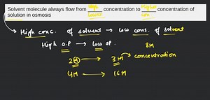 Solvent molecule always flow from _ concentration to _ concentr... | Filo