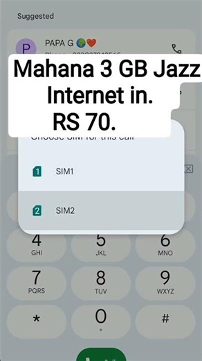 Mahana 3 GB Jazz Internet Package In Rs 70#jazz