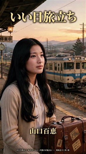 山口百恵 いい日旅立ち谷村新司歌唱 旅立ちの景色に、そっと心を重ねて。今日も名曲をお届けします✨#山口百恵 #いい日旅立ち