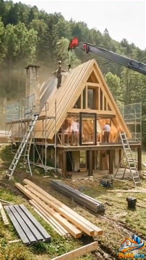 A-Frame Cabin ➝ Luxury Glass Forest Villa Transformation 🌲🏡✨‎