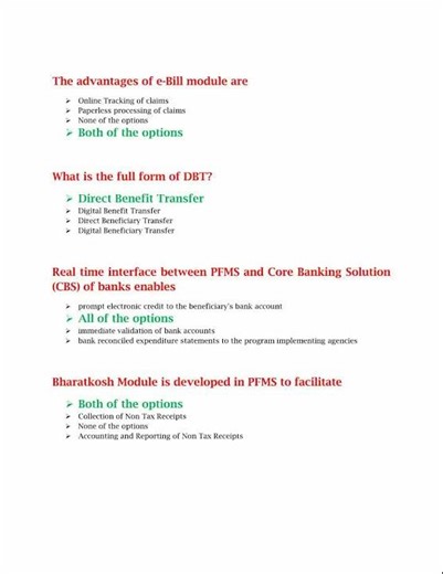 Evolution and Overview of Public Financial Management System COURSE ANSWERS IGOT KARMAYOGI
