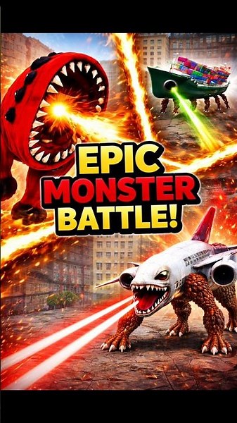 Red Monster vs Ship Monster & Plane Monster 🔥 Epic Battle!