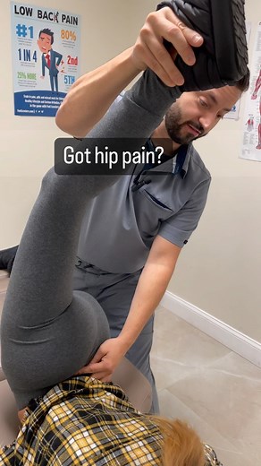 18K views · 1K reactions | Is your hip stuck or painful? Link in bio for appointment @my_favorite_doctor #NeckPain #BackPain #dmv #1docinthedmv #LowBackPain #dmv #exercise #workingout #pain #doctor #physicaltherapy #ASMR #ASMRSounds #ASMREating #Chiropractic #Chiropractor #atl #Migraines #Pain #Sciatica #NervePain #atl #atlanta #washingtondc #alexandriava #relief #headache | Metropolitan Headache and Spine Center | Facebook