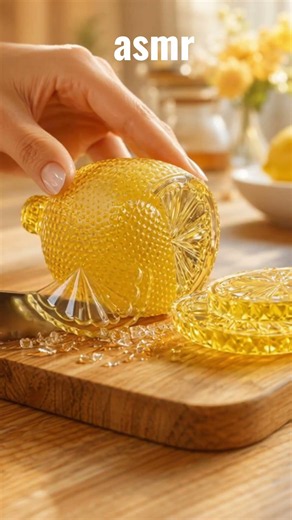 유리 레몬을 잘라보았습니다 🍋 #asmr #satisfying #oddlysatisfying