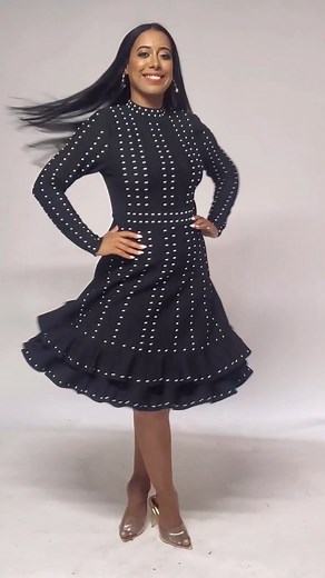 ✨ From our Kayla Collection — this stunning black knit studded dress with ruffle hem is now available at a special price. Tap to see the deal and order today! So versatile and elegant, it’s a Tally Taylor piece you’ll wear again and again. 💫 #TallyTaylor #KaylaCollection #ChurchFashion #ModestStyle #SpecialOccasionStyle #TapToShop | Tally Taylor