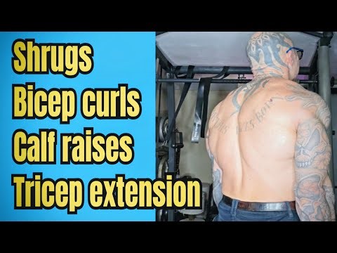 March 6, 2026 Shrugs, Bicep curls, Tricep pushes, Calf raises How inmates get so jacked 