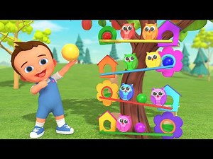 Learn Colors with Wooden Owl Toy - Little Baby Fun Educational 3D Cartoons