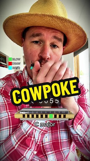 Cowpoke Harmonica Tutorial Tabs #harmonica #harmonicatutorial #tutorial #fyp #lesson
