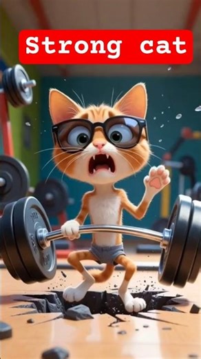 Buff Cat Hits the Gym! 💪🐱 #Shorts
