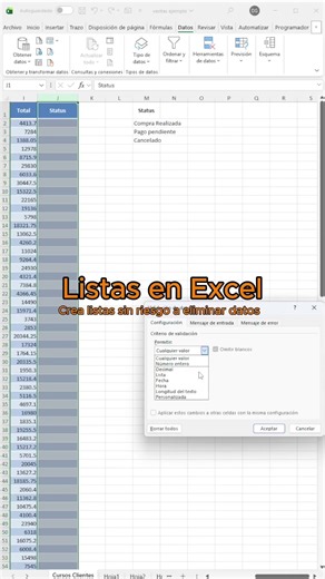 🔒 Dale orden y seguridad a tu Excel Usa el formato de lista y evita que borren o alteren tus datos. 📊 ¿Conocías este tip? 👀 Síguenos para más trucos de Excel. 🚀 #creatorsearchinsights #excel #exceltips #microsoftexcel #cursosonline