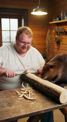 Tokha sits with a beaver at the table #shorts #tokhat2x2 #tokhat2x2