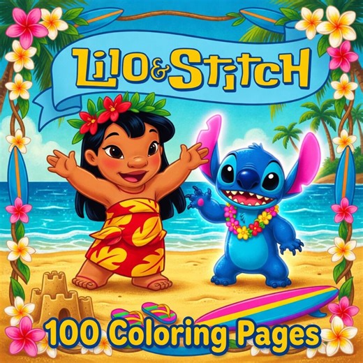 100 Lilo & Stitch Coloring Pages Printable Bundle – Instant Download for Kids - Etsy