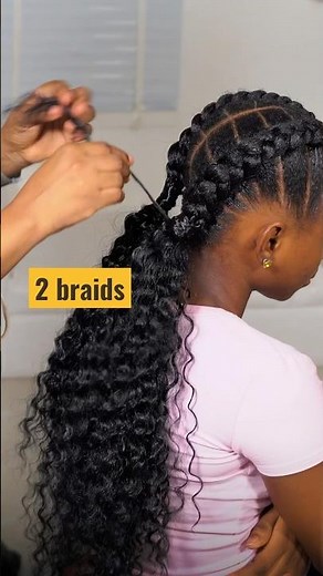 OMG 😱 Beautiful 2 Braids. Watch how I styled her natural hair# Hairgoal #beauty