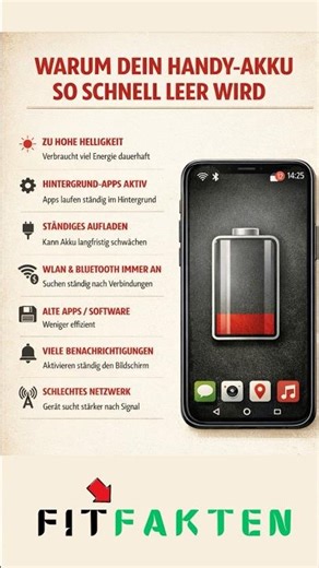 Diese Fehler lassen deinen Handy-Akku extrem schnell leer werden 🔋⚠️ #FitFakten