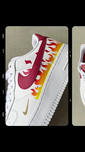 Custom Nike Air Force 1 Fire Sneakers