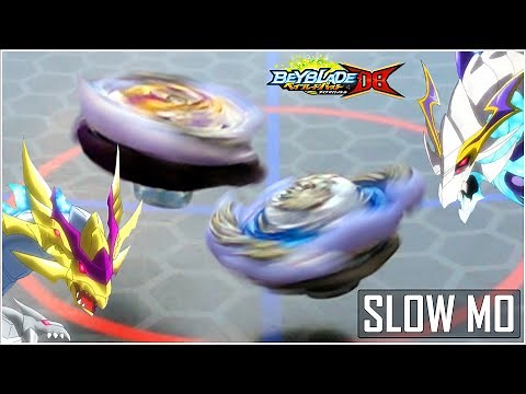 FLYING DRAGONS!! Guilty Longinus VS Rage Longinus in Slow Motion! Beyblade Burst in Slow Motion!