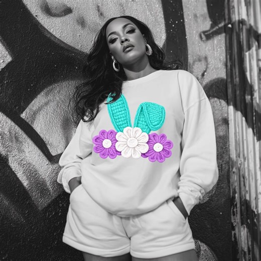 Easter Bunny Ears PNG Bundle, Crochet Bunny Ear Floral Design PNG, Pastel Easter Bunny Clipart, Sublimation & DTF – Instant Digital Download - Etsy