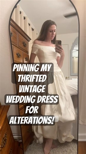 It’s almost time to alter my vintage wedding dress for my rehearsal dinner! #bride #thrift #vintage
