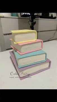 Tutorial how to make a book fondant topper. #bookcake #booktopper #bookcaketopper #bookfondanttopper