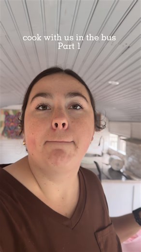 Brooklyn | Wife | Mom 💙 on Instagram: "Let’s prep to cook in the bus! Got to dust off this kitchen first. Did you know we used to live in a bus? #schoolie #schoolbusconversion #buslife #busbuild"