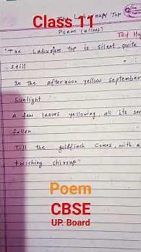 Title: "The Laburnum Top" Poem Explanation: Summary & Keywords in English