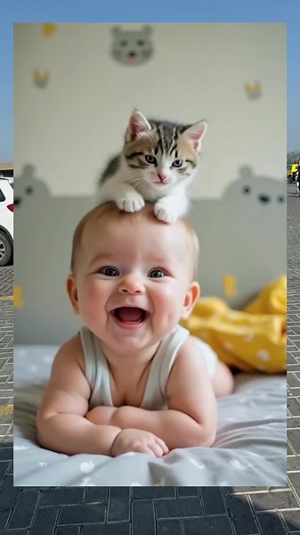 Kids funny video with cat #FunnyCat #KidsLaughs #CuteCats