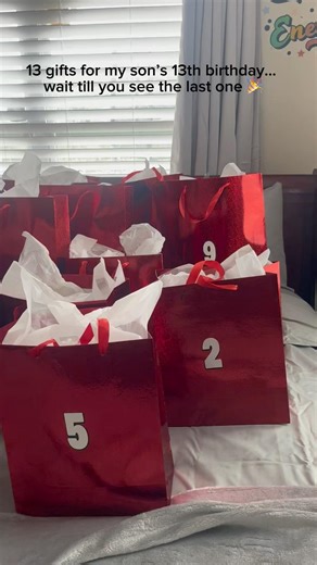 Setting up my son’s 13th birthday surprise 🎉 13 gifts, one big reveal! #MomLife