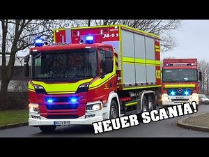 [BRAND NEW SCANIA POD CARRIER!] Dortmund Fire Trucks responding from Fire Station 8