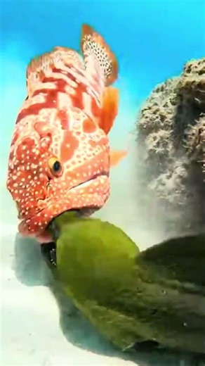 Grouper vs Moray Eel | Wild Battle at the Bottom of the Sea