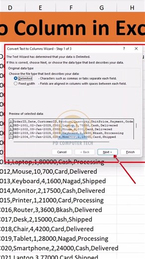 Text to Columns in Excel | Split One Cell into Multiple Columns | Excel Tutorial Bangla