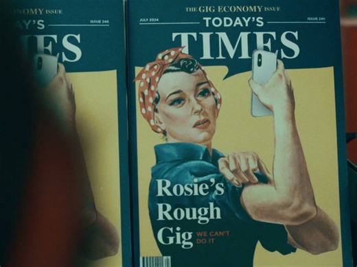 Rosie the Riveter is over the gig economy in a campaign promoting US Navy submarine manufacturing jobs