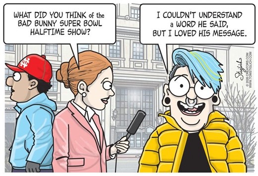 Best political cartoons: I couldn't understand a word he said, but I LOVED his message