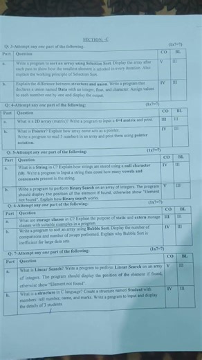 Problem Solving in C Model Paper 2025 | Important Questions | Short Video #pastpaper #questionpaper