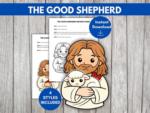 Jesus the Good Shepherd Craft, Bible Lesson Activity, Sunday School Activity, Christian Fun Ideas, Bible Activity for Kids, Scripture Lesson - Etsy