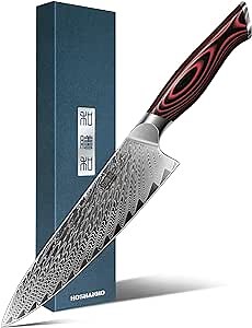 HOSHANHO 8 Inch Damascus Chef Knife, Professional Japanese Damascus Super Steel Kitchen Knife, Ultra Sharp Cooking Knife with Ergonomic G10 Handle